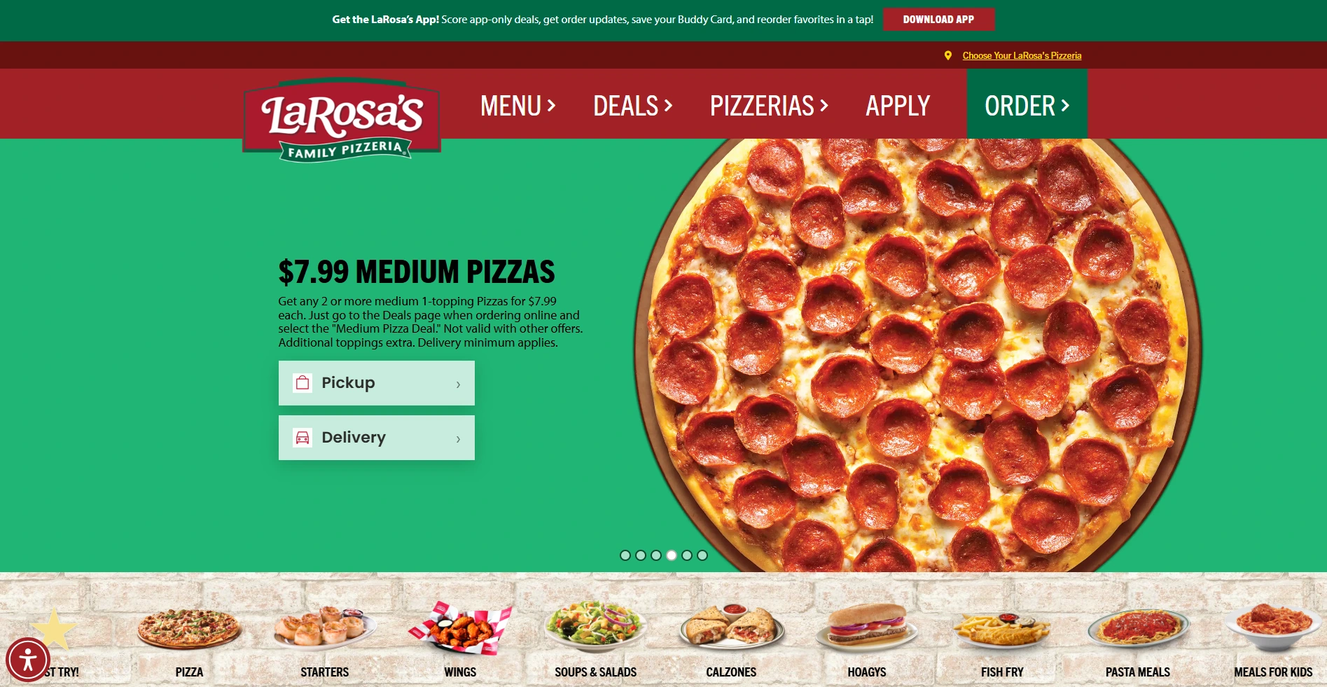 LaRosa's website preview image