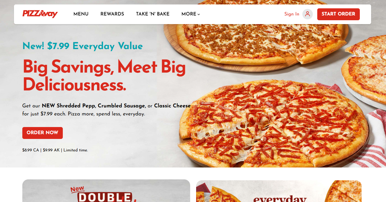 Pizza way clone website preview image